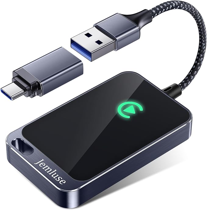 Jemluse CTT168-1 Wireless CarPlay Adapter USB-C Gray