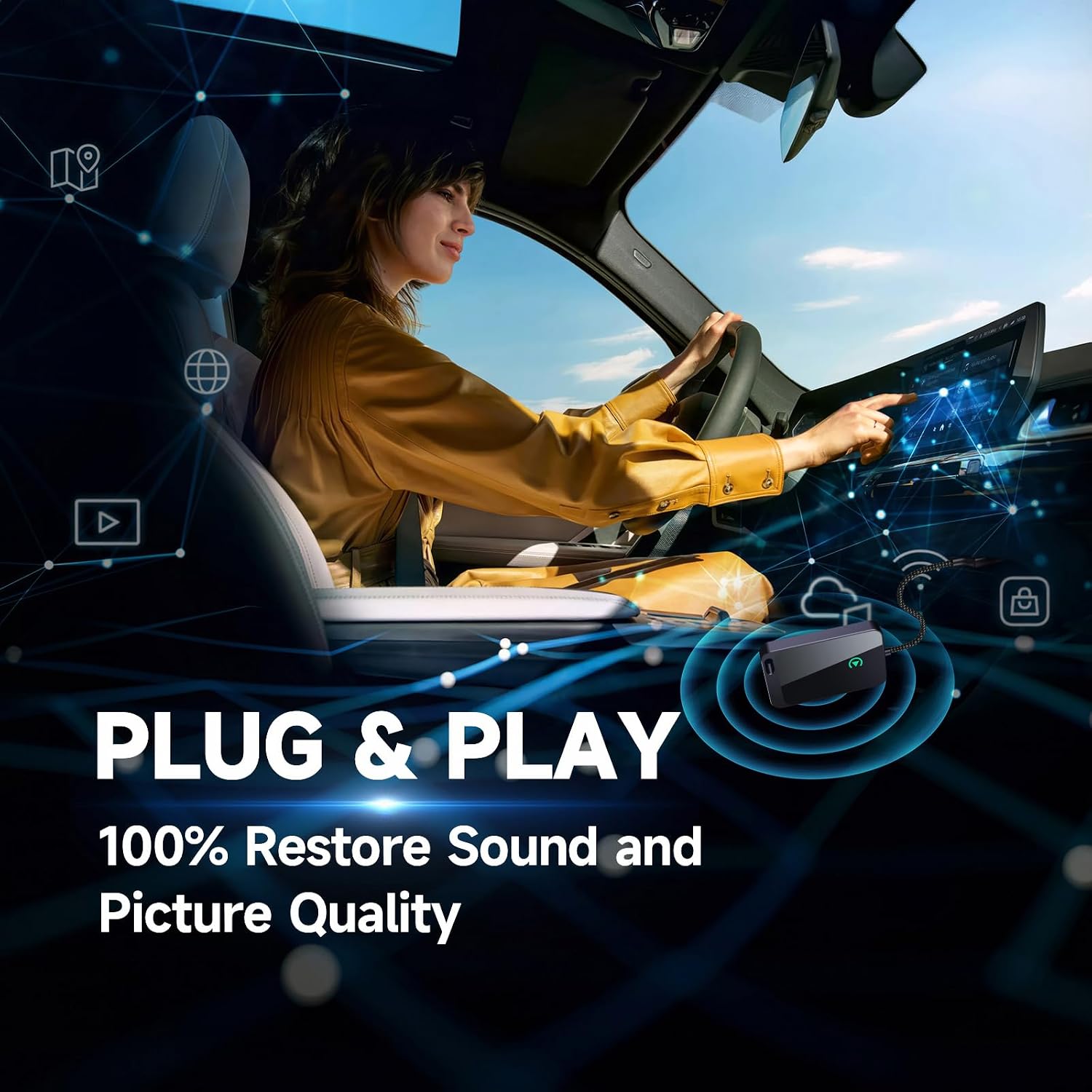 Jemluse CTT168-1 Wireless CarPlay Adapter USB-C Gray