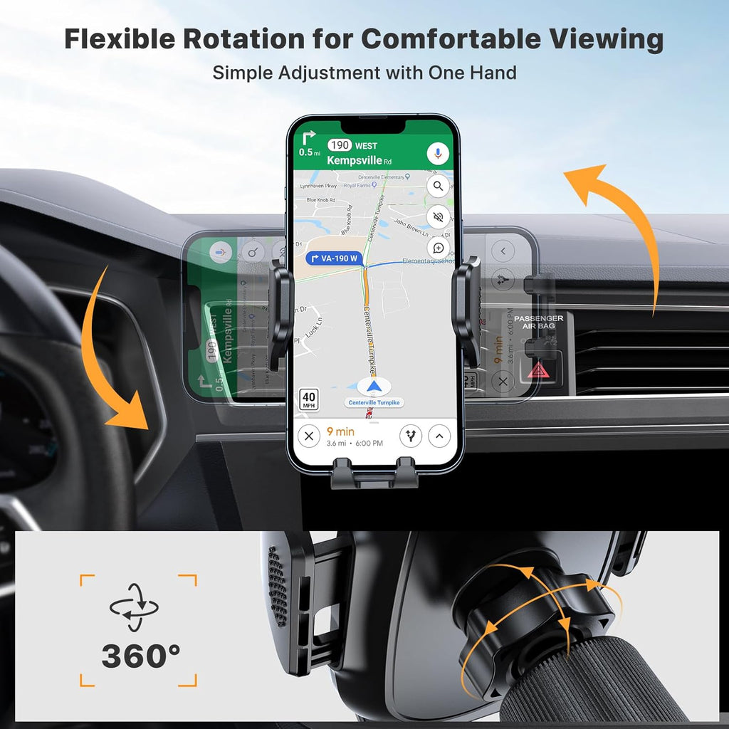 Miracase Car Phone Holder Mount Metal Hook Clip Air Vent Universal Cradle Dark Black