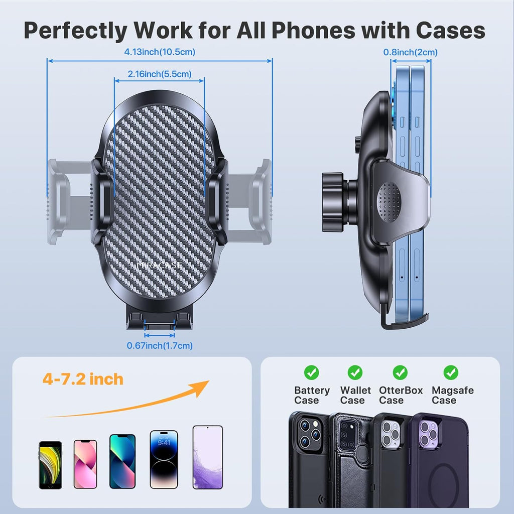 Miracase Car Phone Holder Mount Metal Hook Clip Air Vent Universal Cradle Dark Black