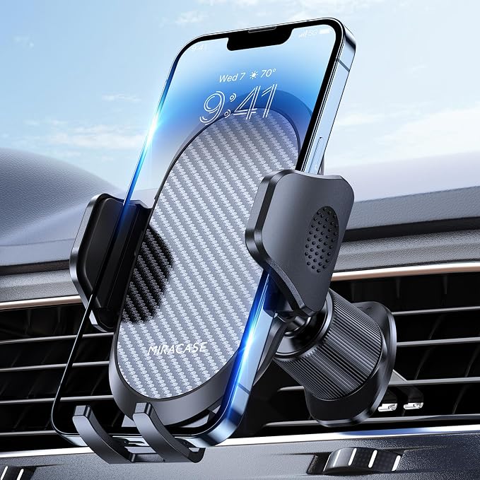 Miracase Car Phone Holder Mount Metal Hook Clip Air Vent Universal Cradle Dark Black
