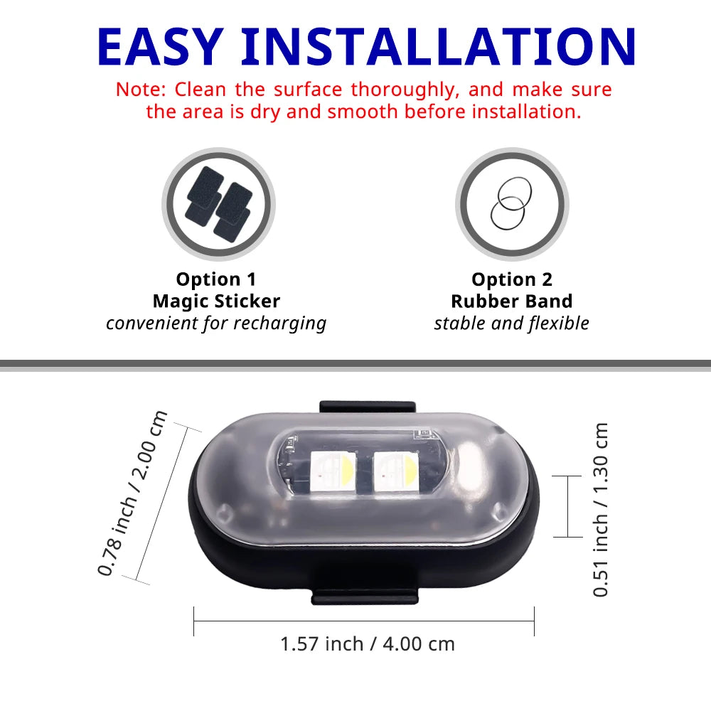RGB LED Portable Party Light Wireless Remote Rechargeable Car Footwell Under Glow Kit