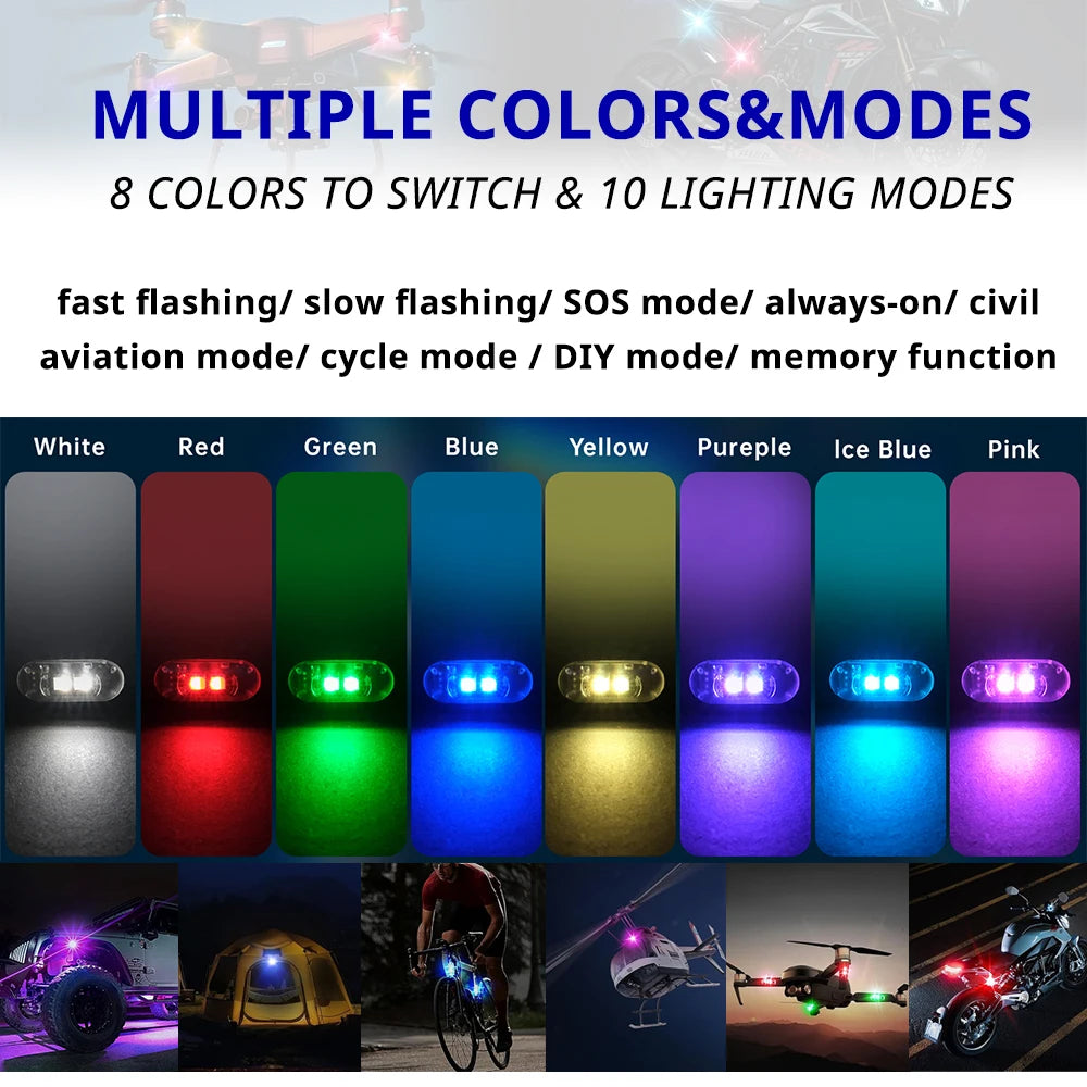 RGB LED Portable Party Light Wireless Remote Rechargeable Car Footwell Under Glow Kit