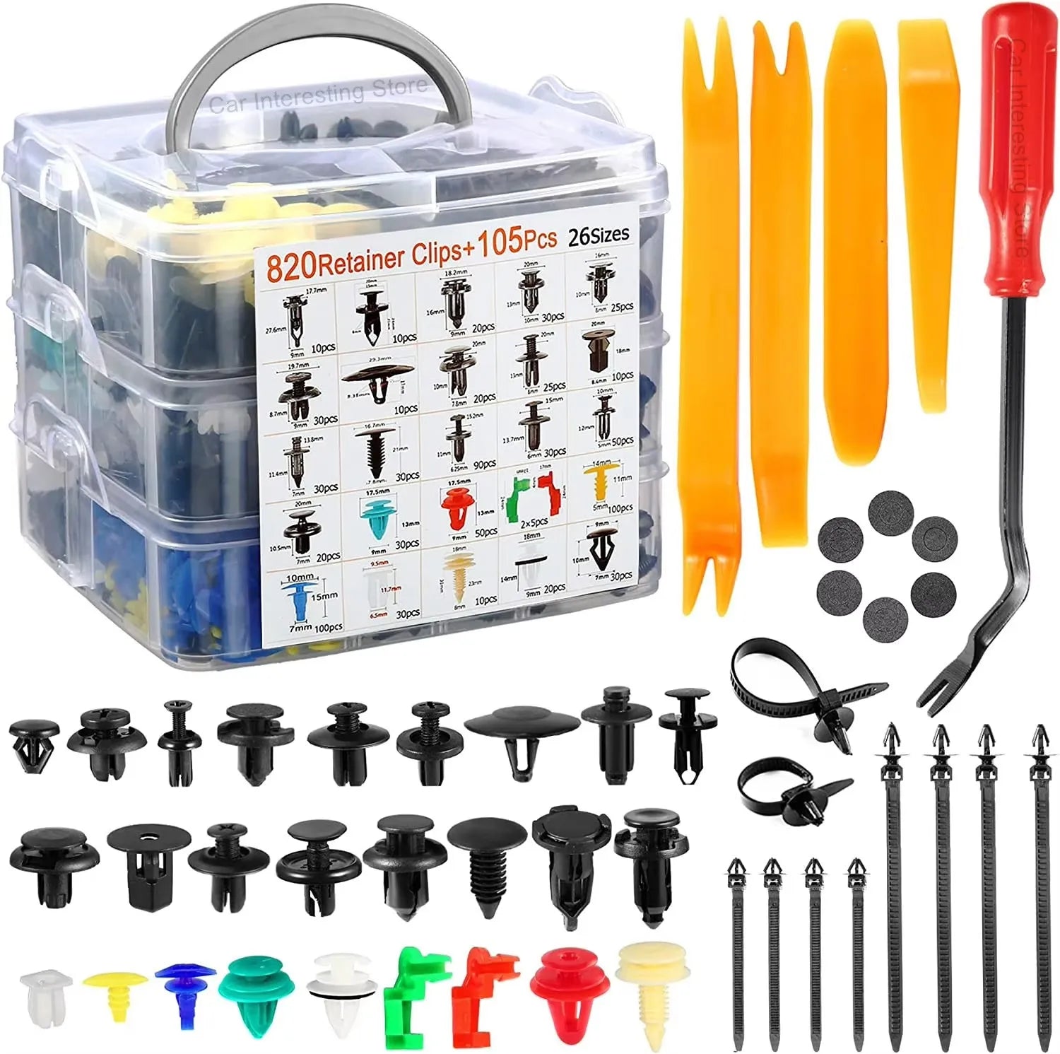 Car Fastener Clip Kit 800 Pcs Plastic Retainer Rivets with Removal Tool