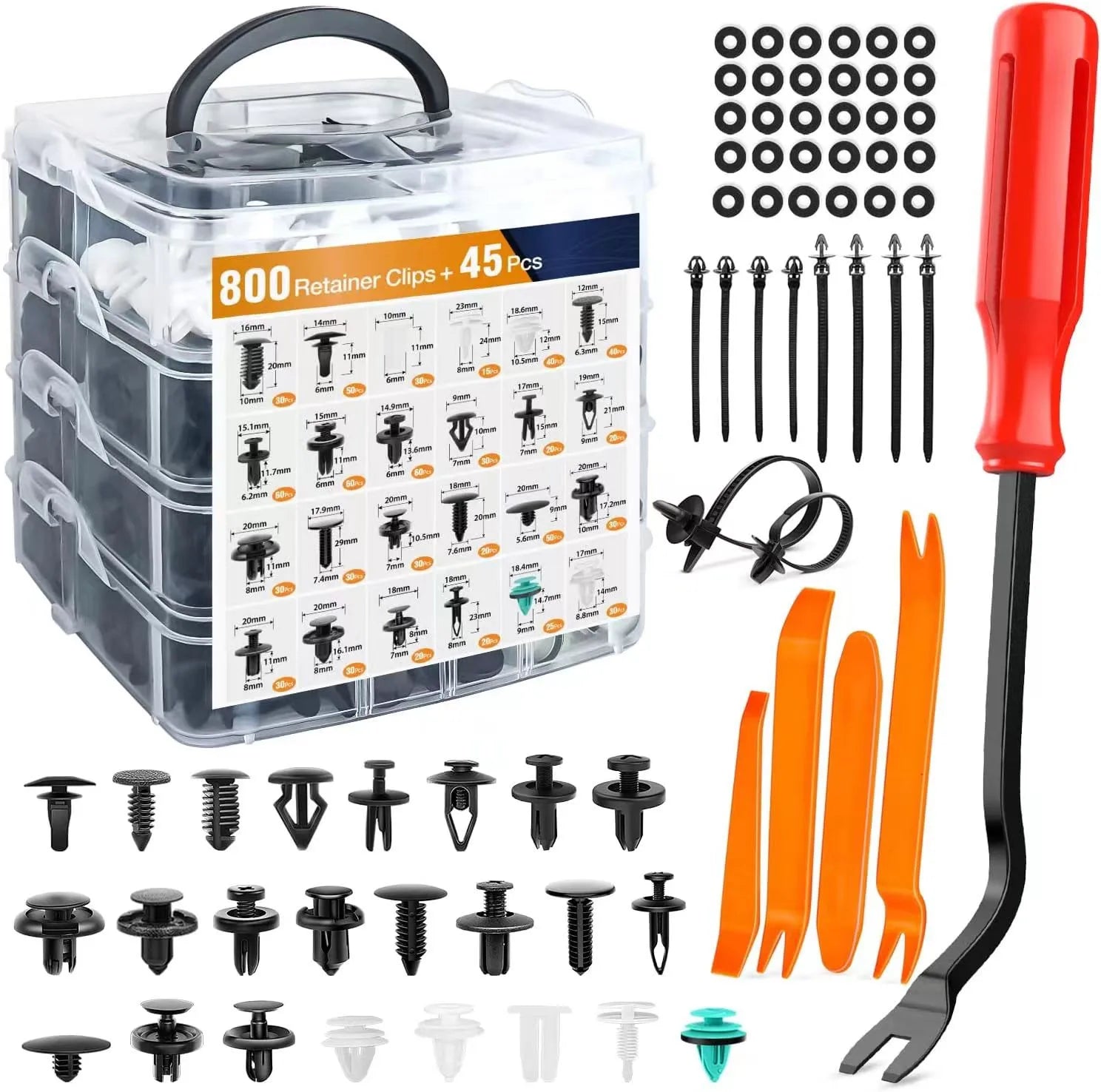 Car Fastener Clip Kit 800 Pcs Plastic Retainer Rivets with Removal Tool