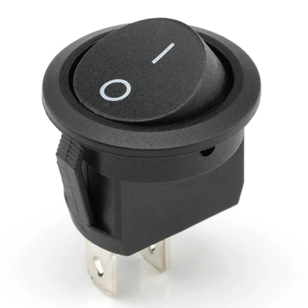 Round Rocker Switch ON/Off 20mm 2-Pin SPST 12V 24V for Car Boat RV 5-Pack