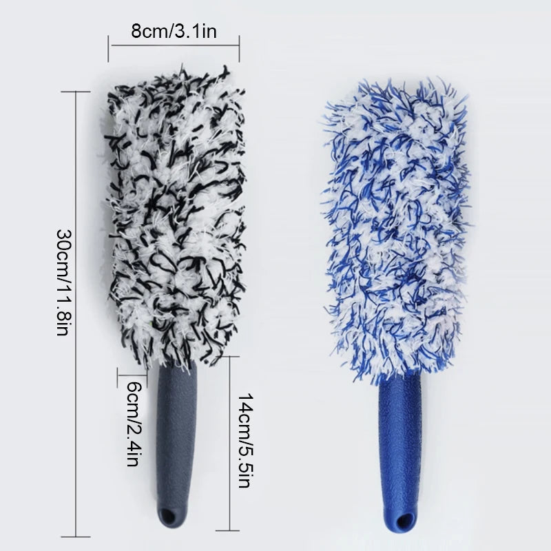 Car Wheel Tire Rim Cleaning Brush with Plush Microfiber Head