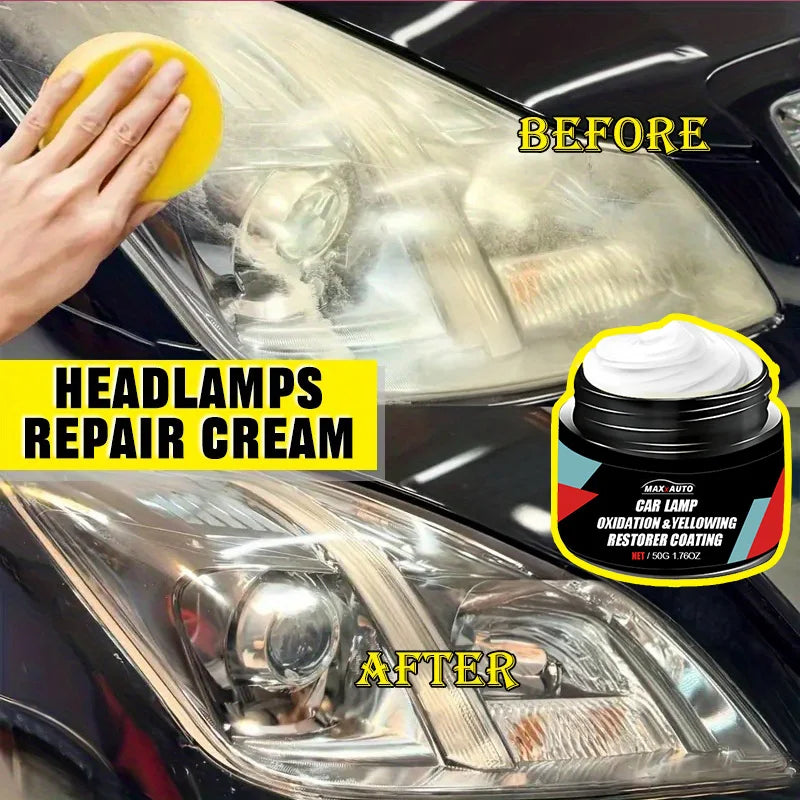 Car Headlight Restoration Polishing Kit Scratch Remover & Oxidation Cleaner Repair Paste