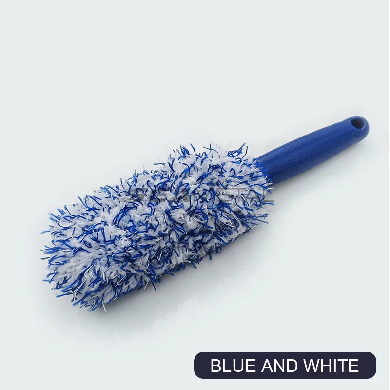 Car Wheel Tire Rim Cleaning Brush with Plush Microfiber Head
