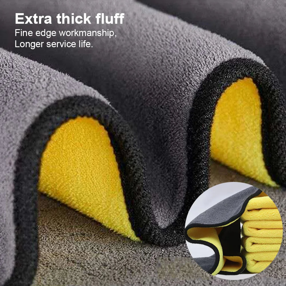 Microfiber Car Wash Towel 30x30/60cm Cleaning Drying Cloth Hemming Detailing