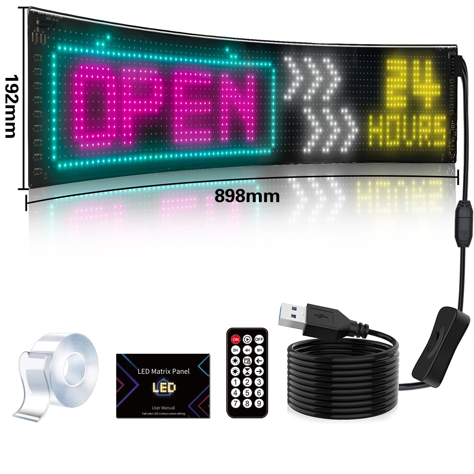 LED Sign Matrix Pixel Panel Scrolling Bright LED Eyes for Truck Signboard Flexible USB Car Sign Bluetooth App DIY Control