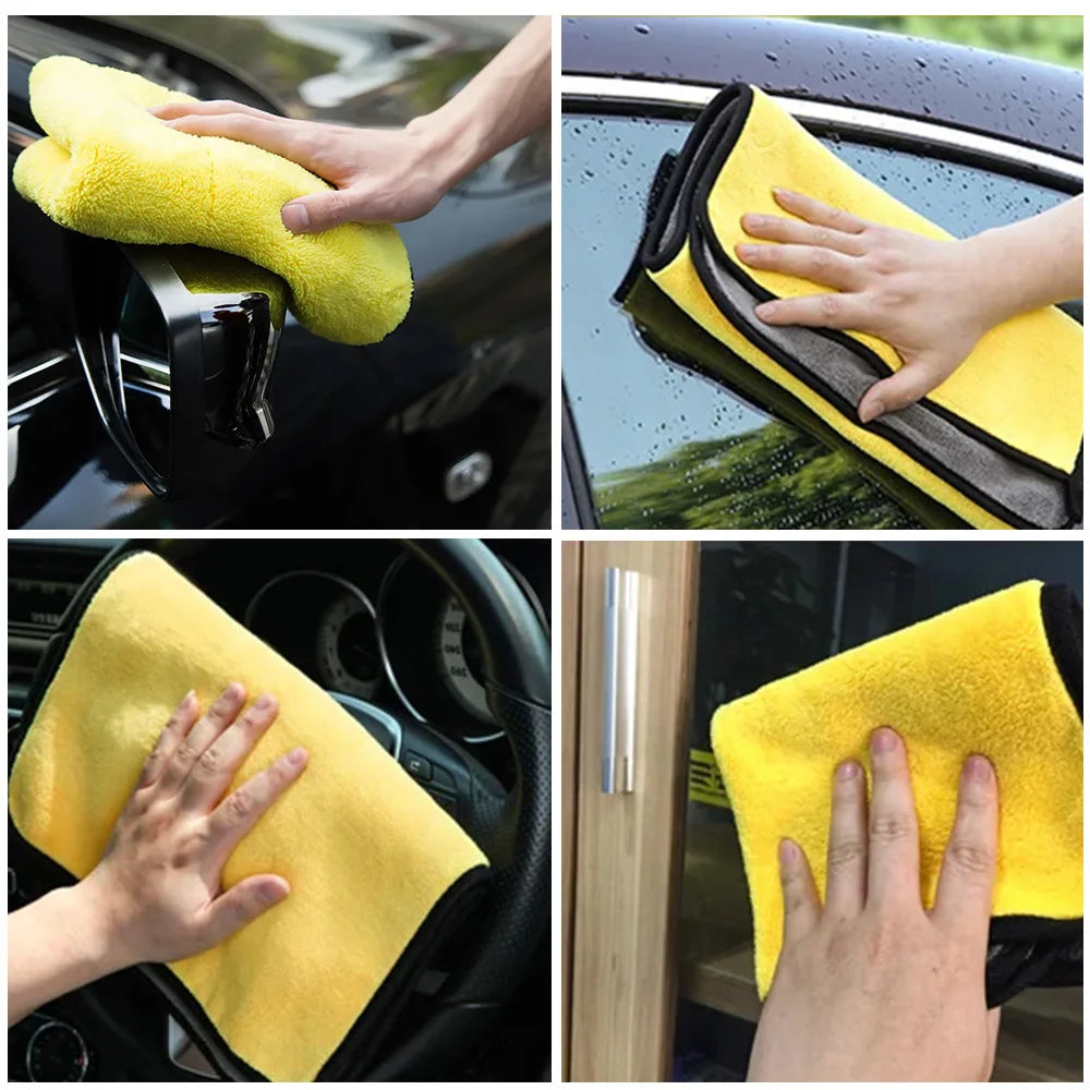 Microfiber Car Wash Towel 30x30/60cm Cleaning Drying Cloth Hemming Detailing
