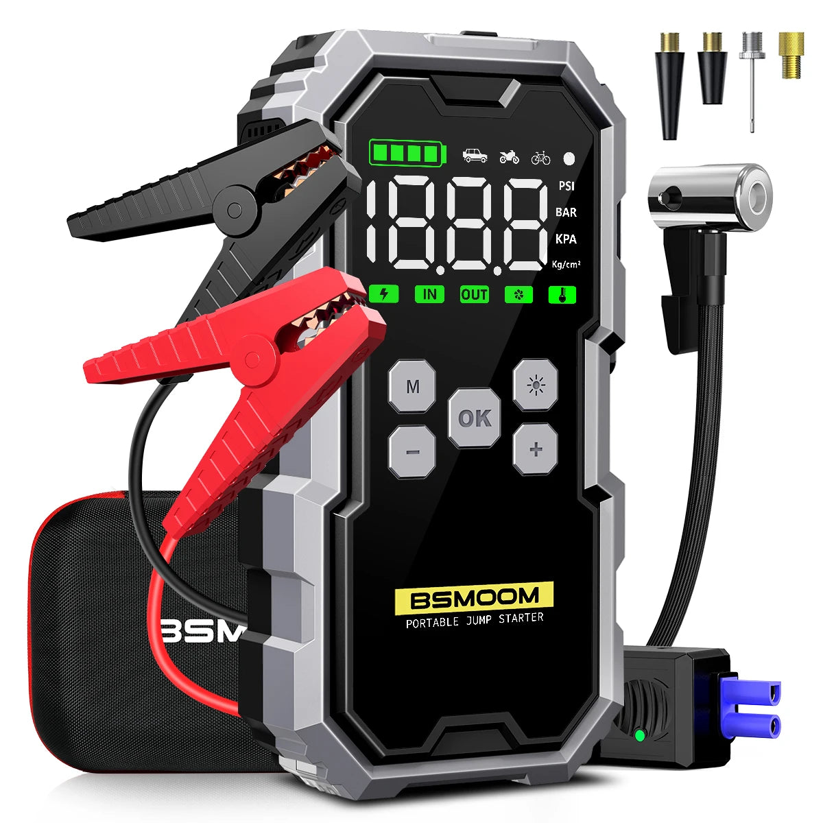 7000A Car Jump Starter with Air Compressor 12V Portable Battery Booster Power Bank
