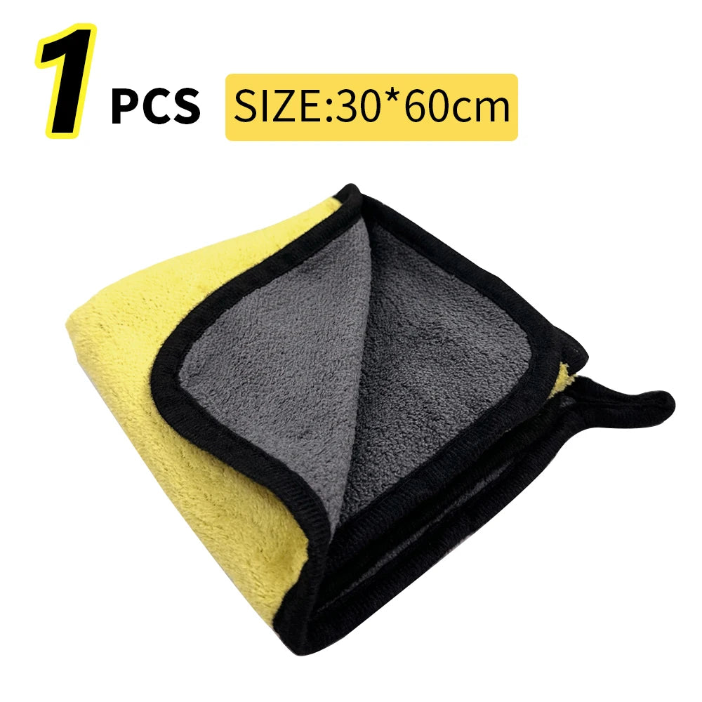 Microfiber Car Wash Towel 30x30/60cm Cleaning Drying Cloth Hemming Detailing