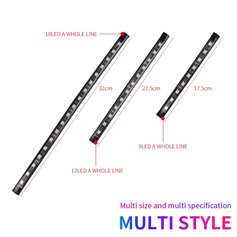 Neon LED Car Interior Ambient Foot Strip Light Kit RGB Backlight Remote App Music Control