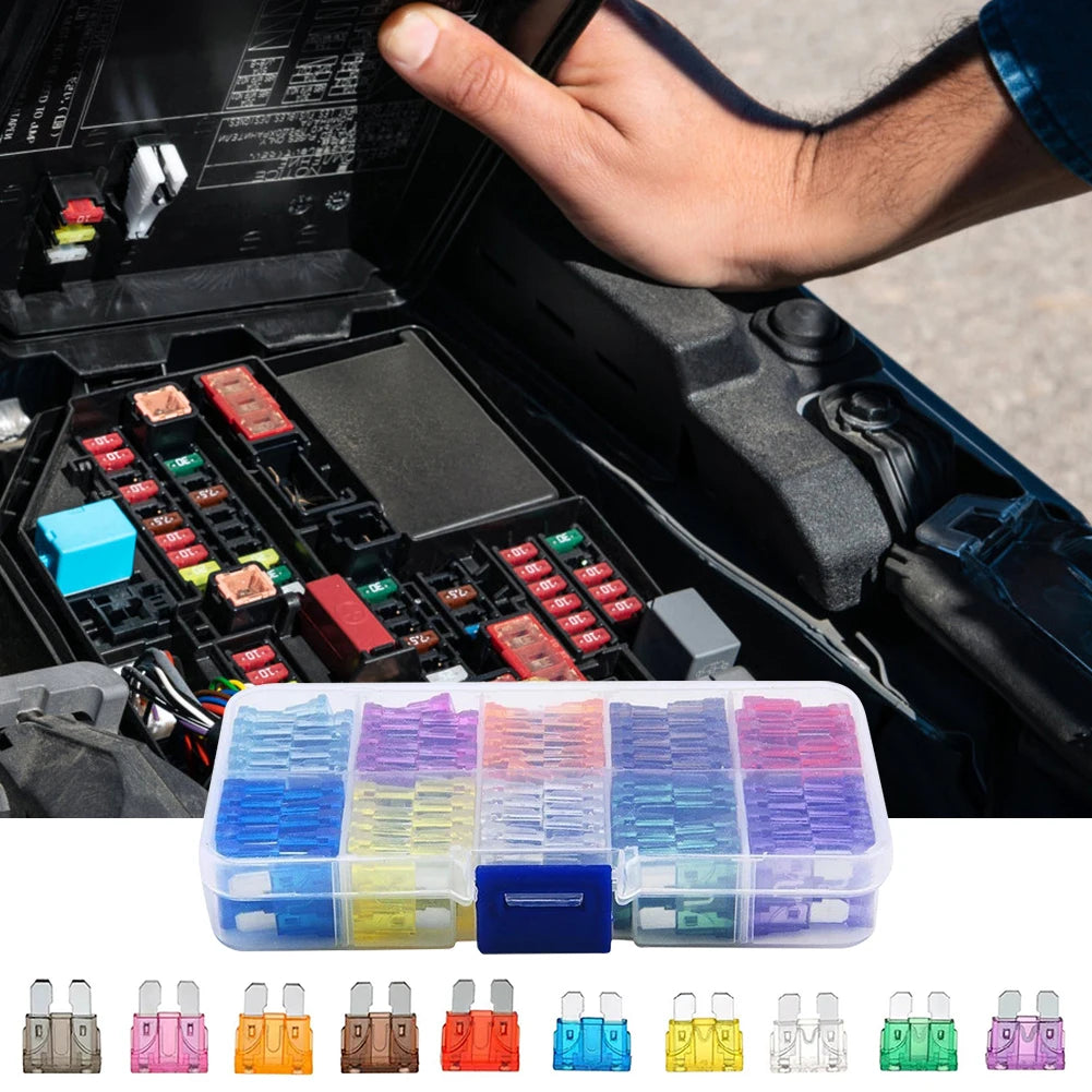 100-Piece Auto Fuse Kit 2A to 35A Blade Type Assortment with Box