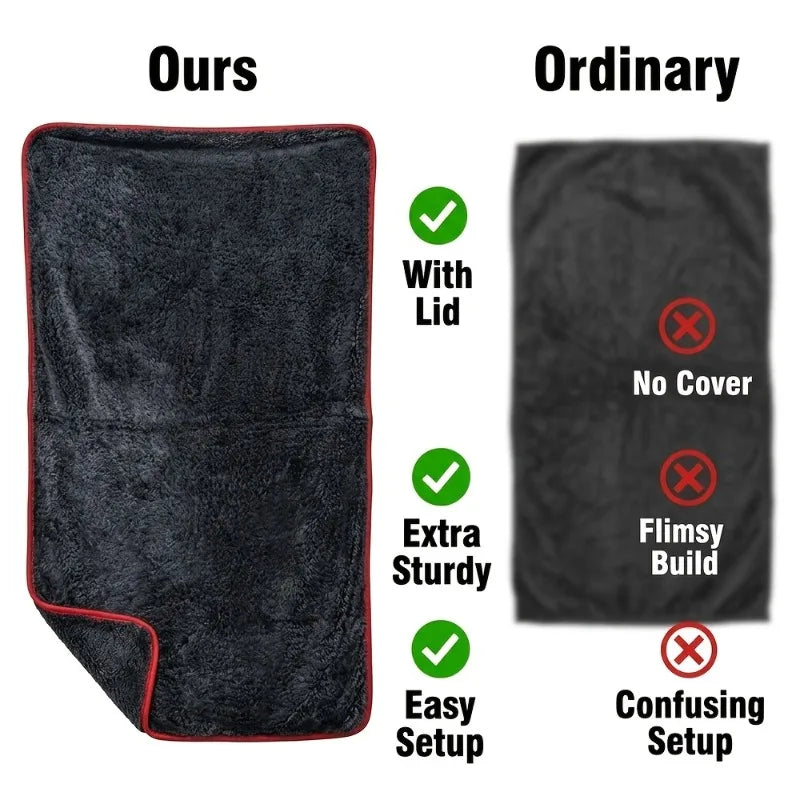 Extra Large Microfiber Car Drying Towel 24x36 Inch Gray Plush Cloth