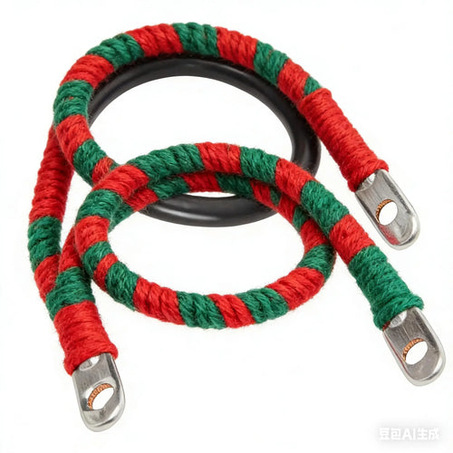 2 AWG Battery Inverter Cable Set 24-Inch Pure Copper Wire with 3/8" Ring Terminals