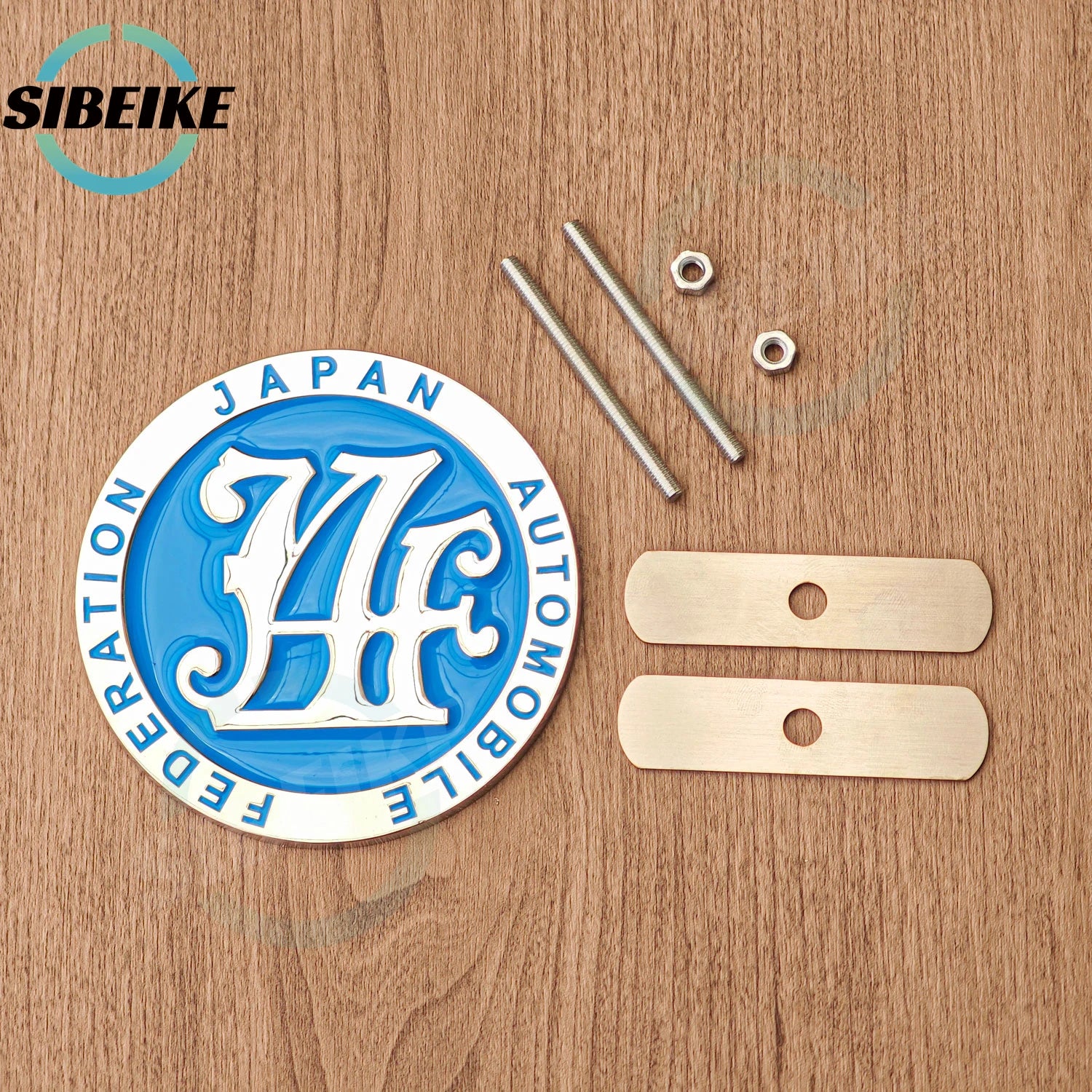 JAF Style Metal Front Grill Badge Emblem Universal Fit Chrome Surrounds