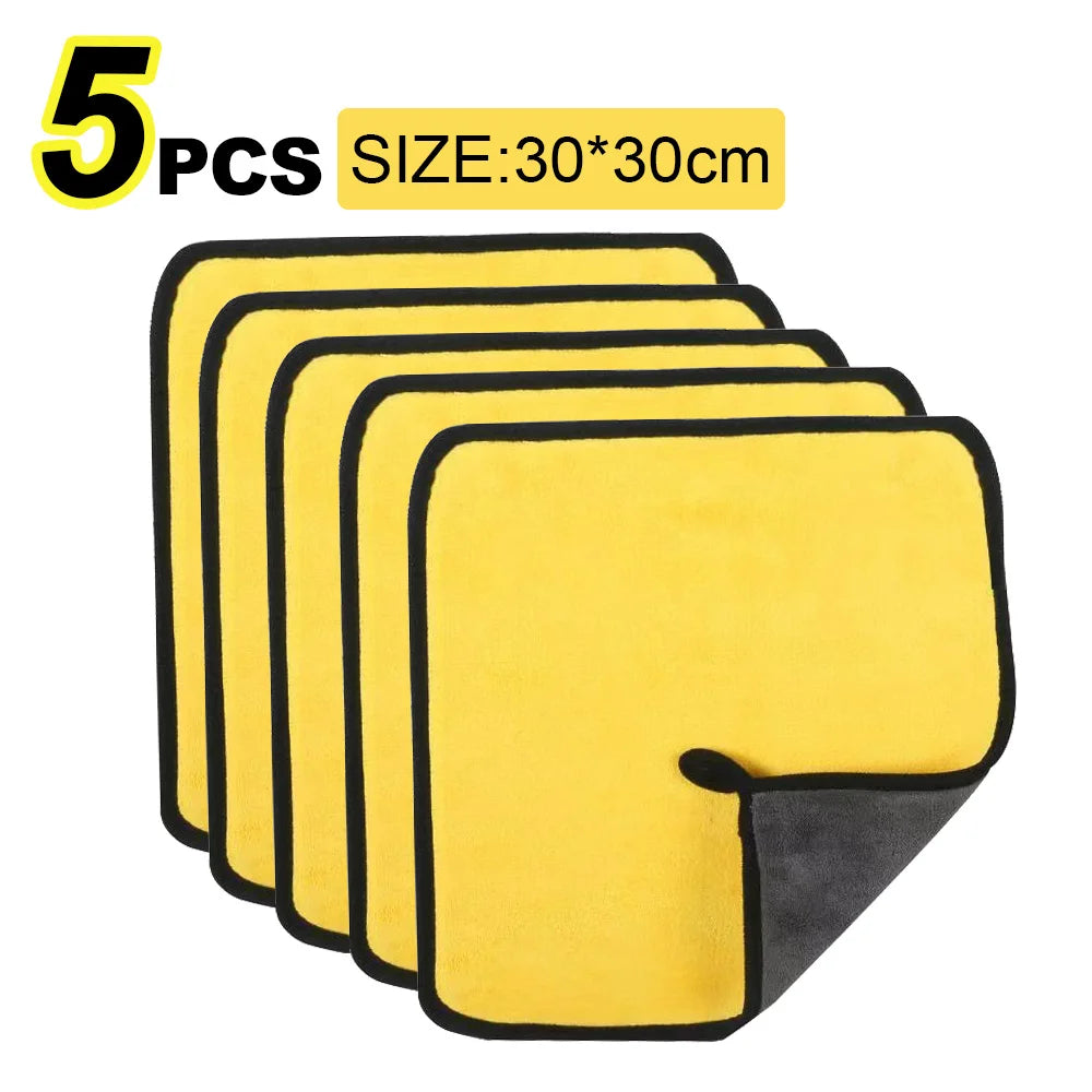 Microfiber Car Wash Towel 30x30/60cm Cleaning Drying Cloth Hemming Detailing