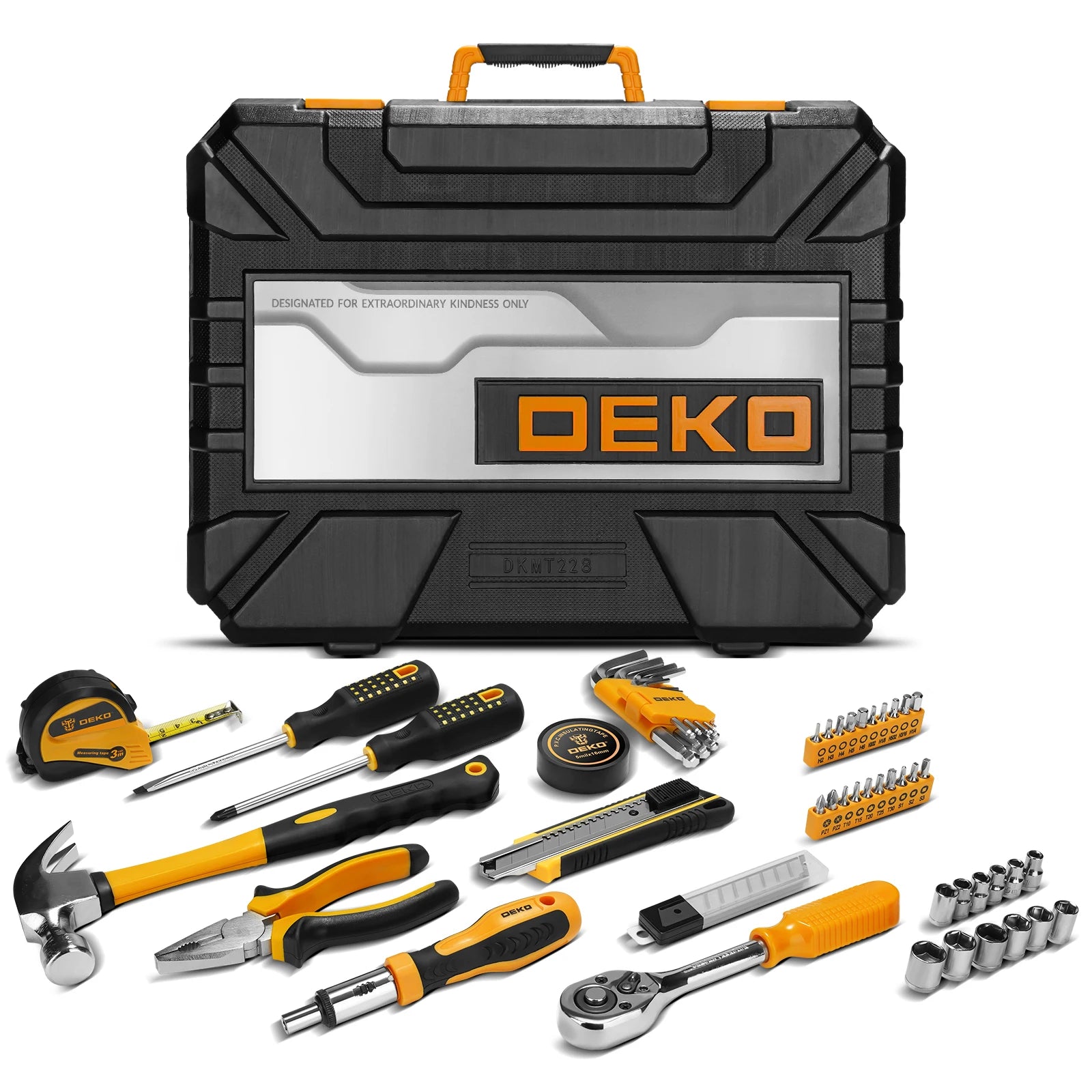 228-Piece Socket Wrench Auto Repair Tool Combination Set with Plastic Toolbox Storage Case