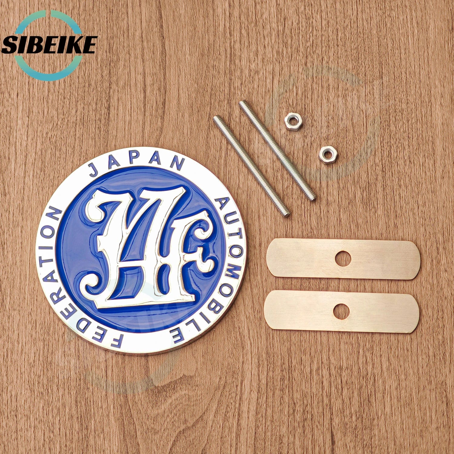 JAF Style Metal Front Grill Badge Emblem Universal Fit Chrome Surrounds
