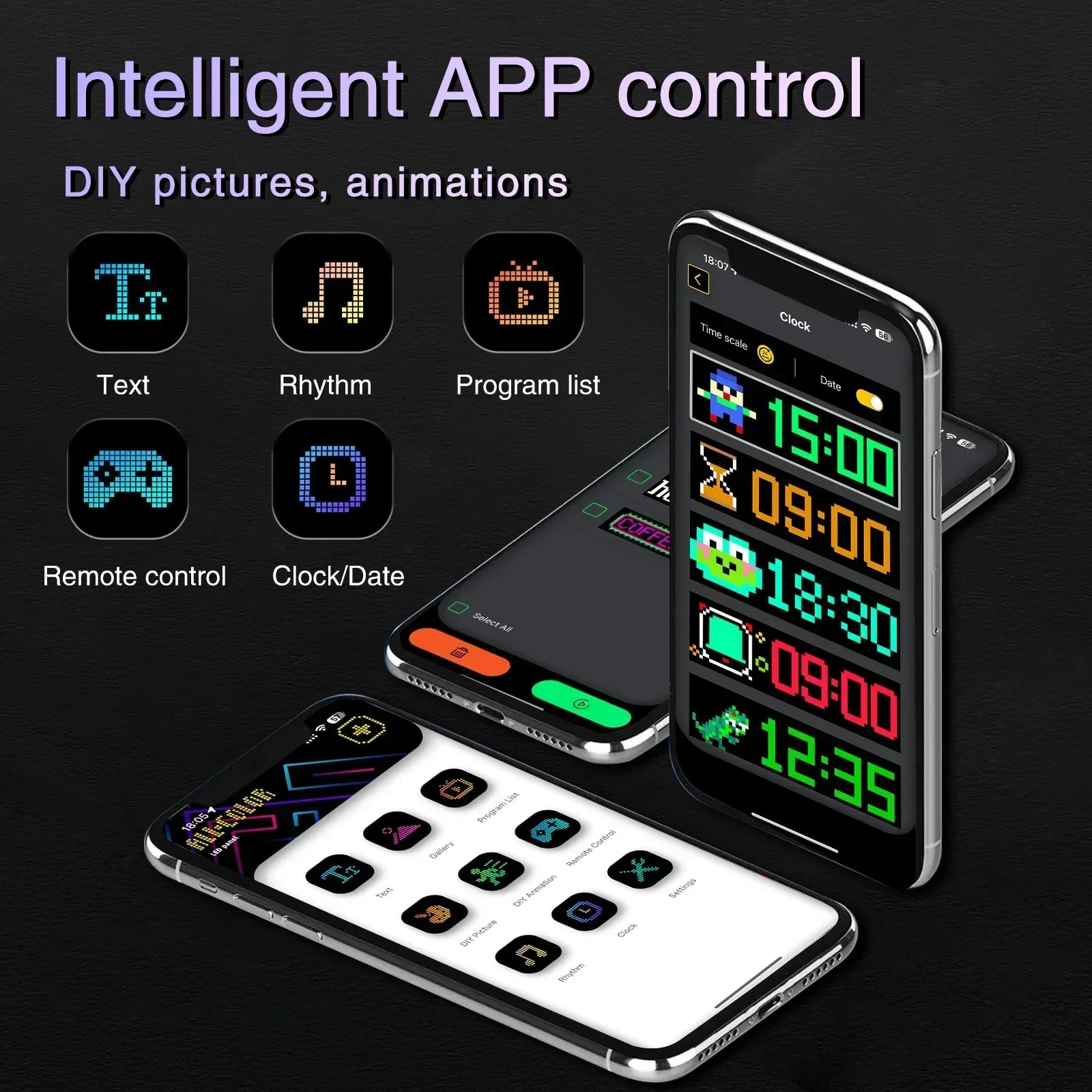 LED Sign Matrix Pixel Panel Scrolling Bright LED Eyes for Truck Signboard Flexible USB Car Sign Bluetooth App DIY Control