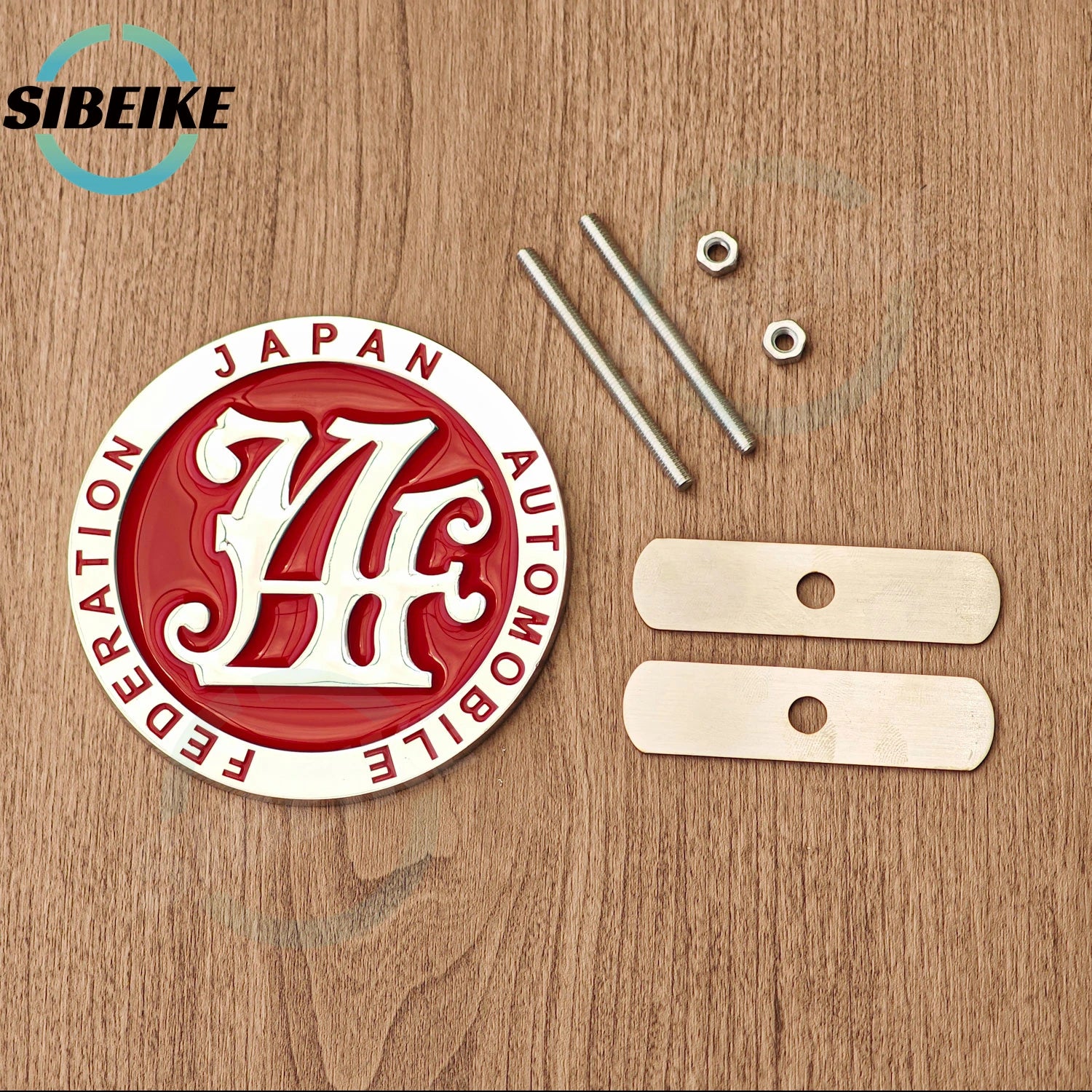 JAF Style Metal Front Grill Badge Emblem Universal Fit Chrome Surrounds