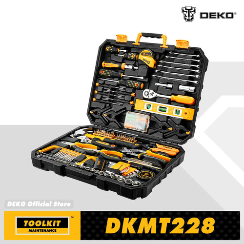 228-Piece Socket Wrench Auto Repair Tool Combination Set with Plastic Toolbox Storage Case