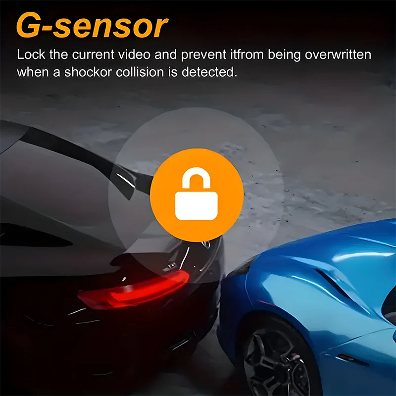3-Channel 1080P Dash Cam with Front Inside Rear Cameras Night Vision G-Sensor Loop Recording