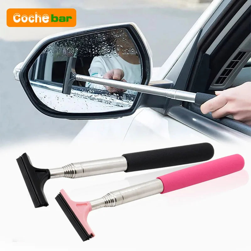 Telescopic Car Rearview Mirror Wiper Cleaning Tool with Rubber Blade