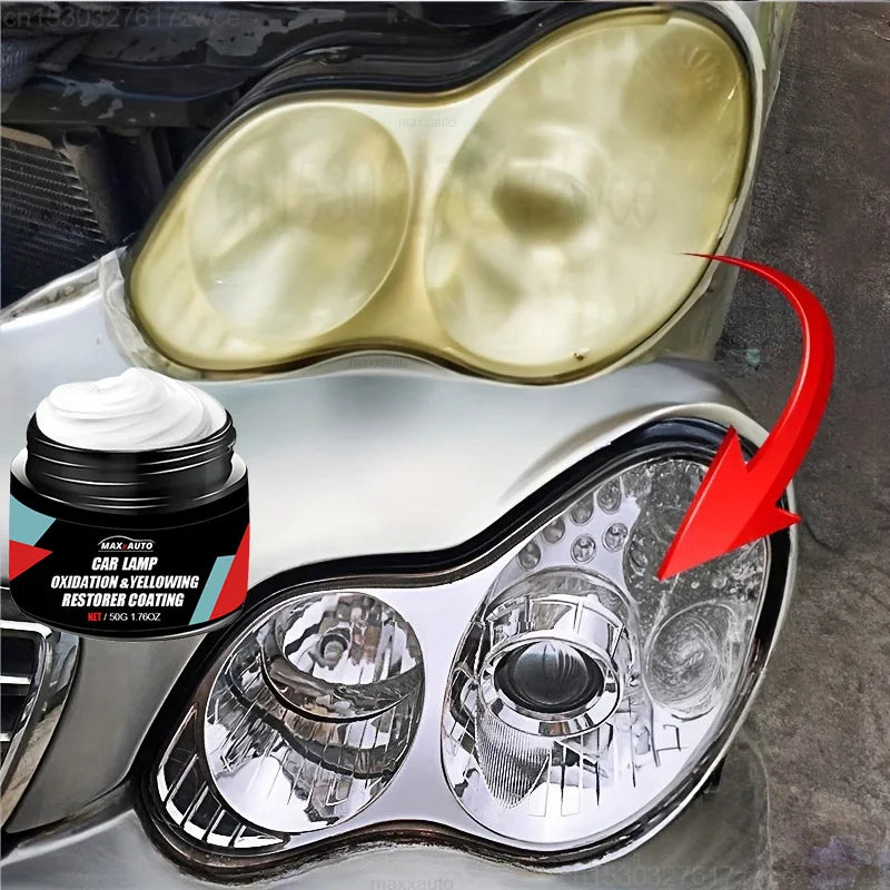 Car Headlight Restoration Polishing Kit Scratch Remover & Oxidation Cleaner Repair Paste