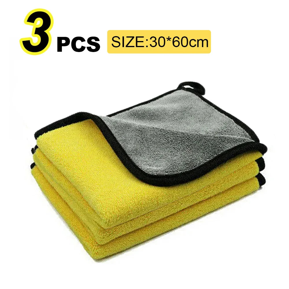 Microfiber Car Wash Towel 30x30/60cm Cleaning Drying Cloth Hemming Detailing