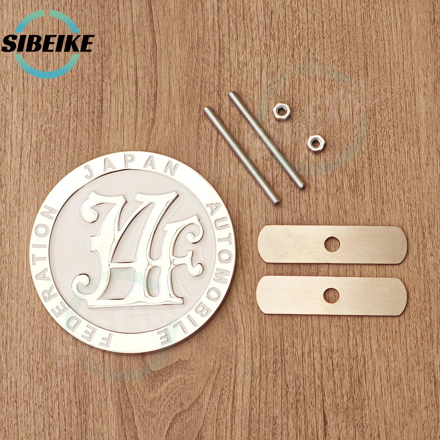 JAF Style Metal Front Grill Badge Emblem Universal Fit Chrome Surrounds