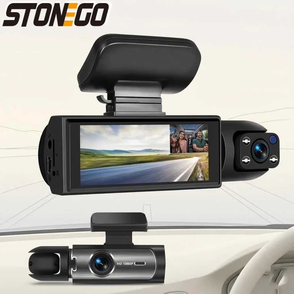 1080P Dual Dash Cam with Front and Rear Cameras Night Vision G-Sensor Loop Recording 3.16-Inch IPS Screen