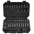 1/4-Inch Drive Impact Socket Set 55-Piece CR-V Alloy Steel Deep & Shallow with Case