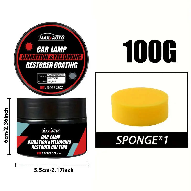 Car Headlight Restoration Polishing Kit Scratch Remover & Oxidation Cleaner Repair Paste