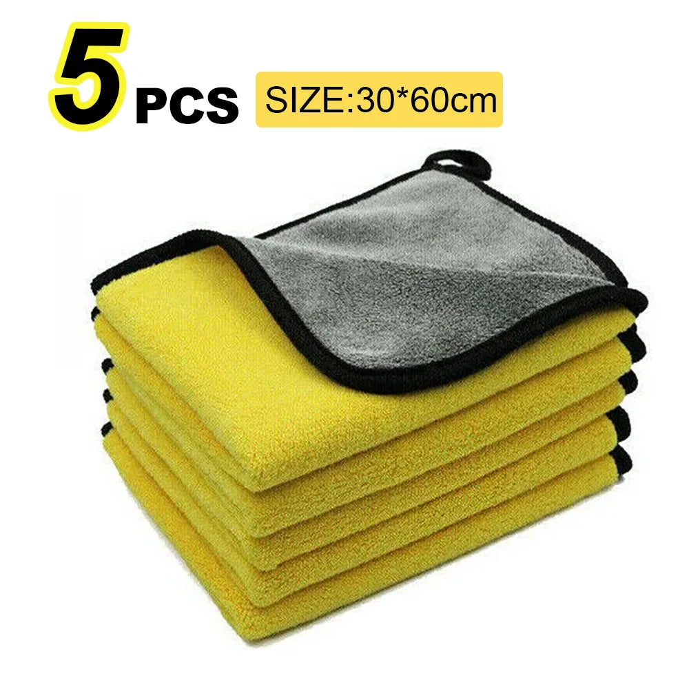 Microfiber Car Wash Towel 30x30/60cm Cleaning Drying Cloth Hemming Detailing