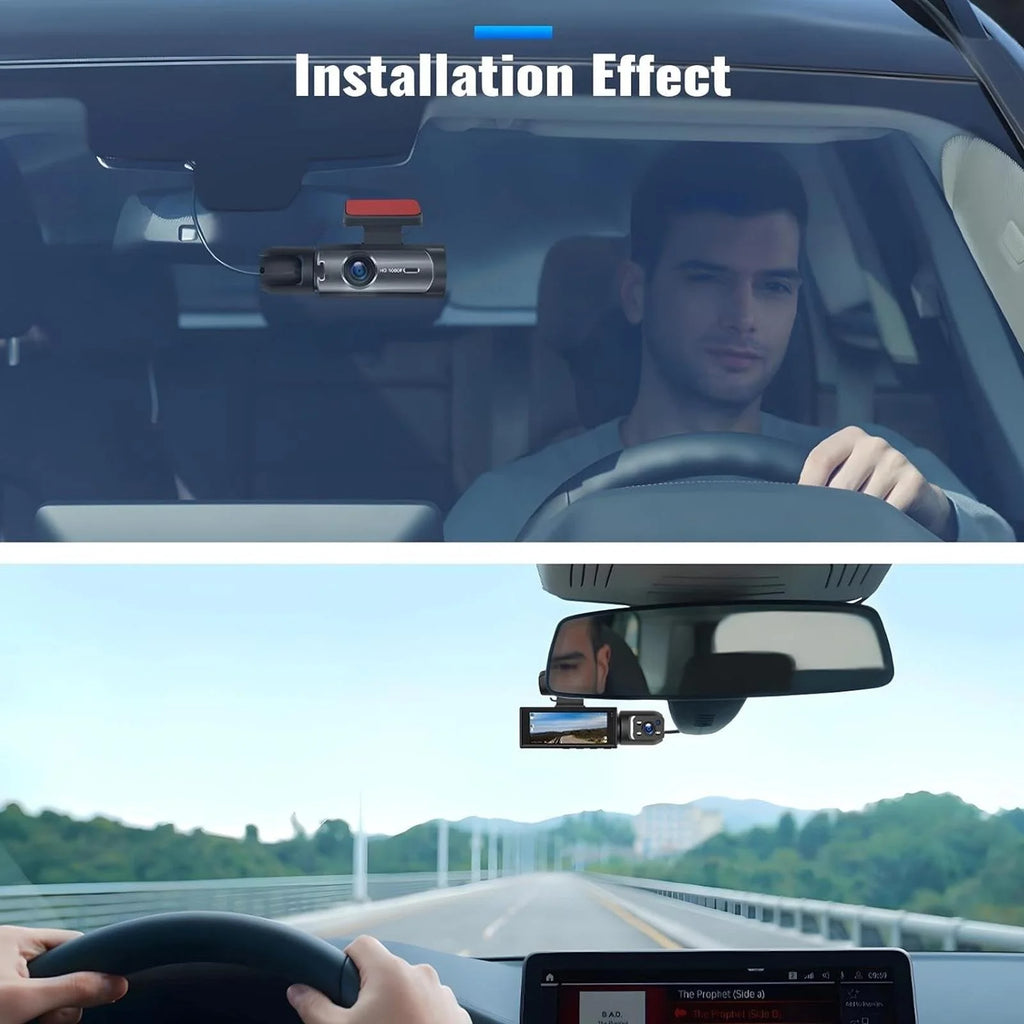 1080P Dual Dash Cam with Front and Rear Cameras Night Vision G-Sensor Loop Recording 3.16-Inch IPS Screen