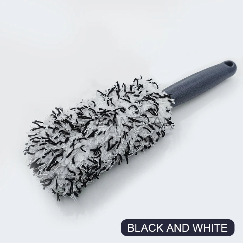 Car Wheel Tire Rim Cleaning Brush with Plush Microfiber Head
