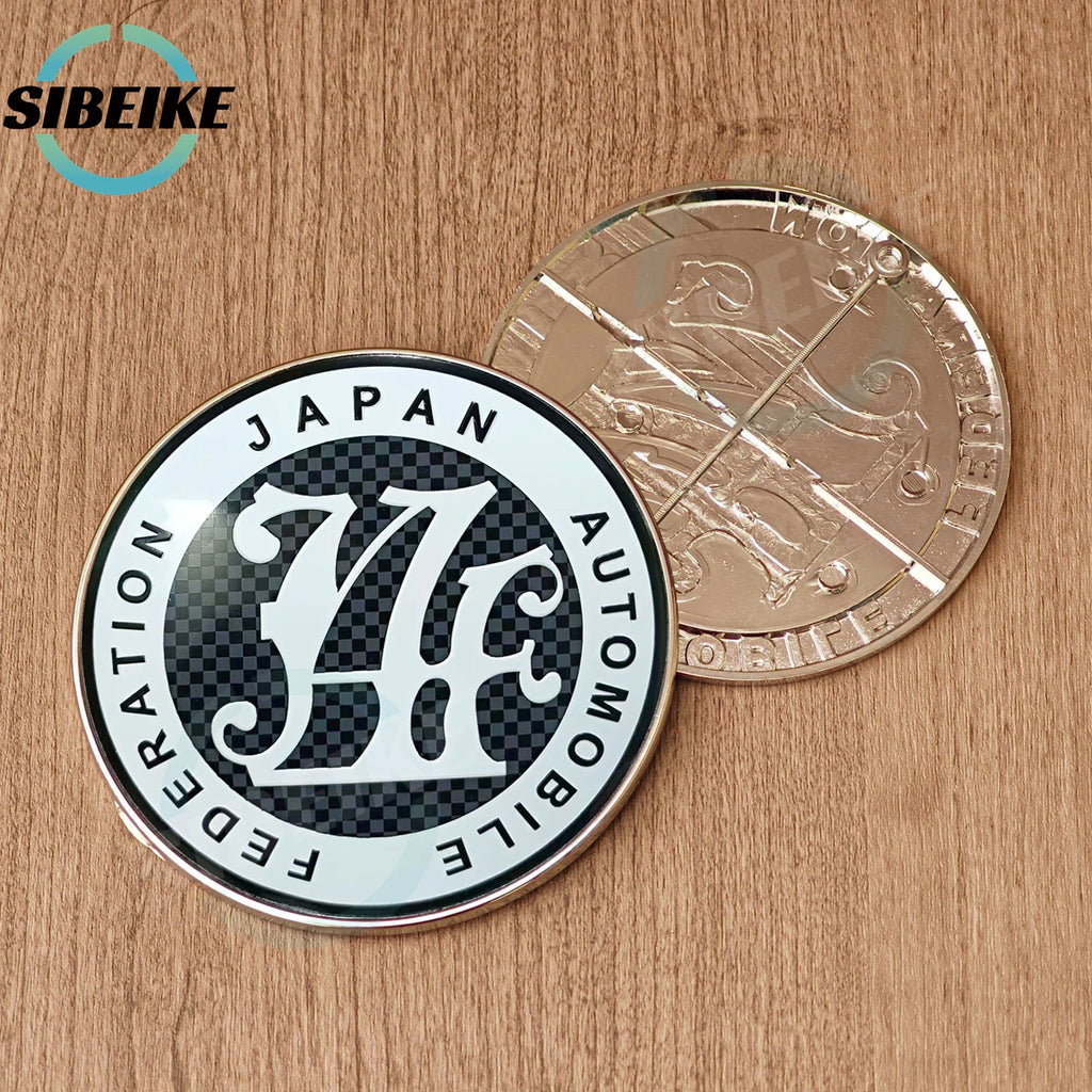 JAF Style Metal Front Grill Badge Emblem Universal Fit Chrome Surrounds
