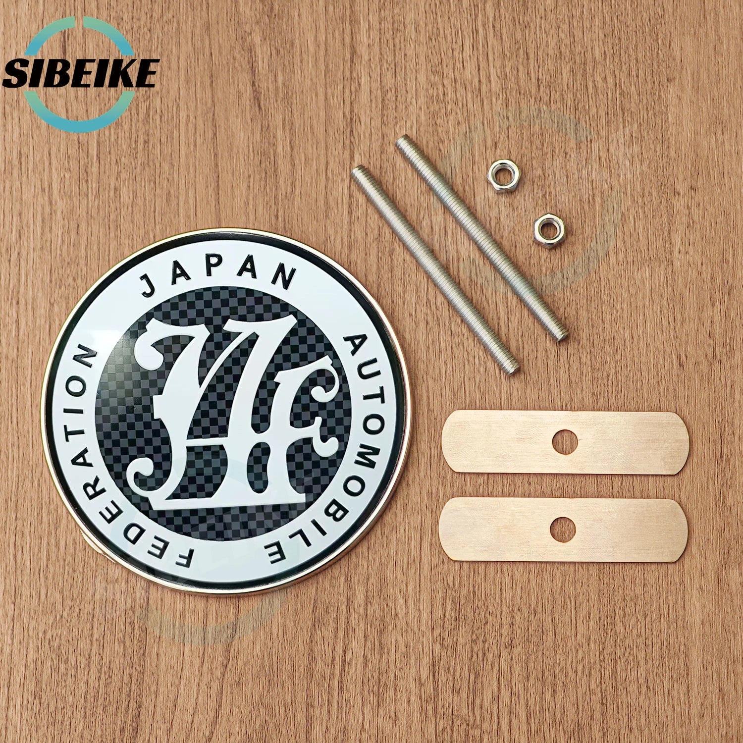 JAF Style Metal Front Grill Badge Emblem Universal Fit Chrome Surrounds