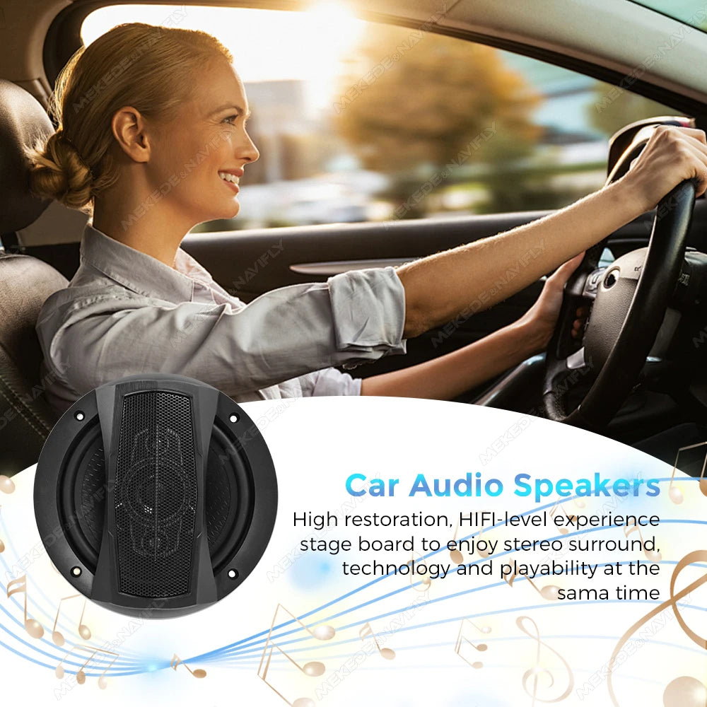 Universal Car Audio Coaxial Speakers 5-Inch 6.5-Inch 6x9-Inch HiFi Non-Destructive Installation 2-Pack