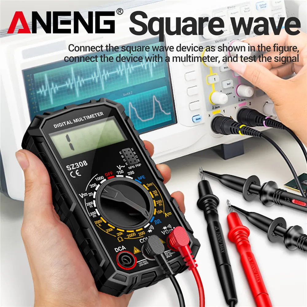 Digital Multimeter AC/DC Voltage Current Resistance Tester with LCD Screen