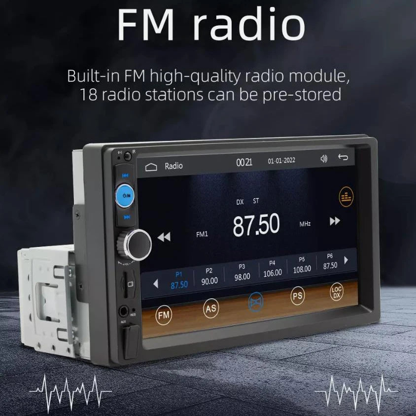 7-Inch Single DIN Car Stereo with Wired Apple CarPlay Android Auto Bluetooth FM Backup Camera