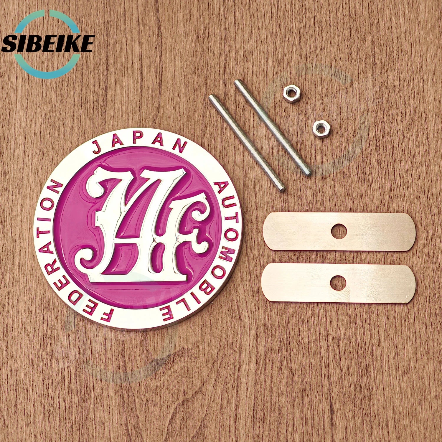 JAF Style Metal Front Grill Badge Emblem Universal Fit Chrome Surrounds