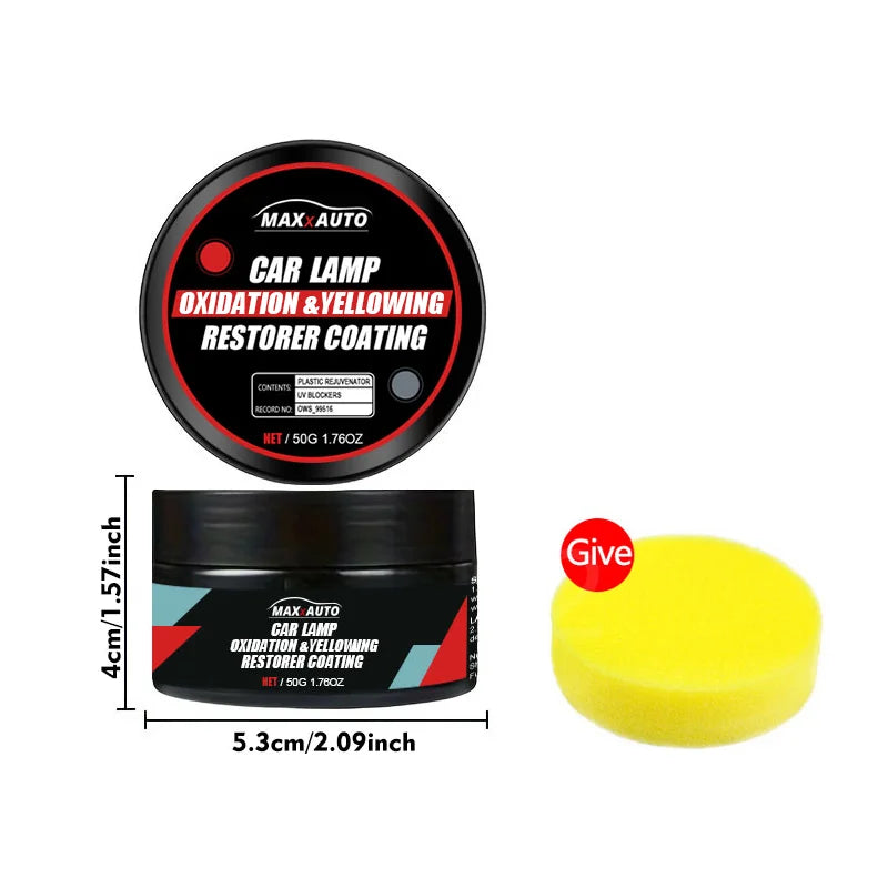 Car Headlight Restoration Polishing Kit Scratch Remover & Oxidation Cleaner Repair Paste