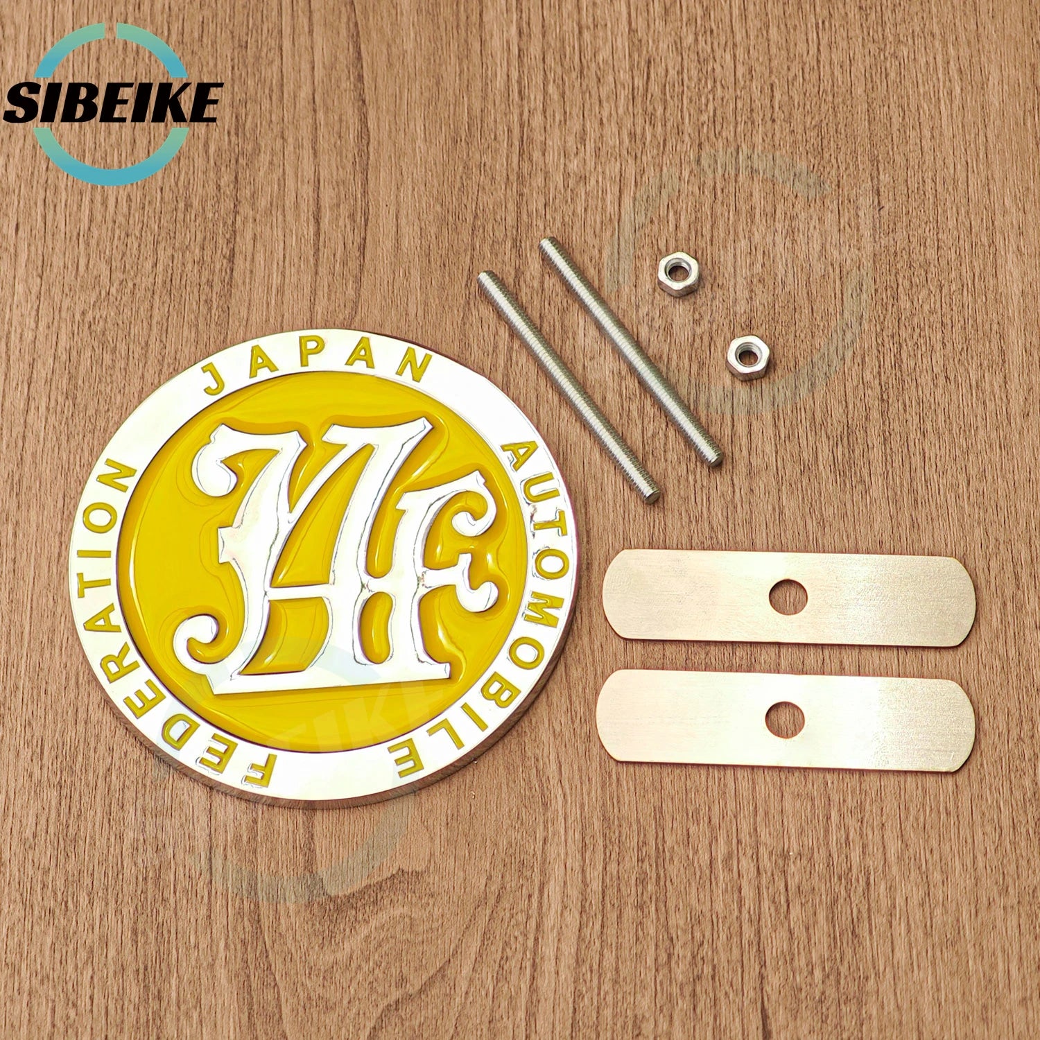 JAF Style Metal Front Grill Badge Emblem Universal Fit Chrome Surrounds
