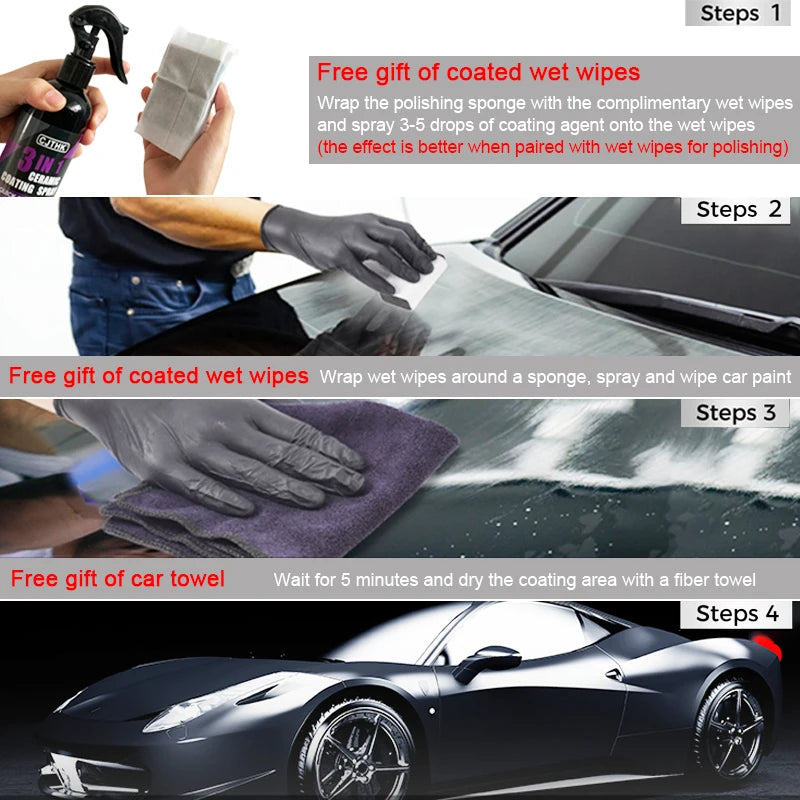 Ceramic Nano Coating Liquid for Car Paint Protection & Hydrophobic Polish