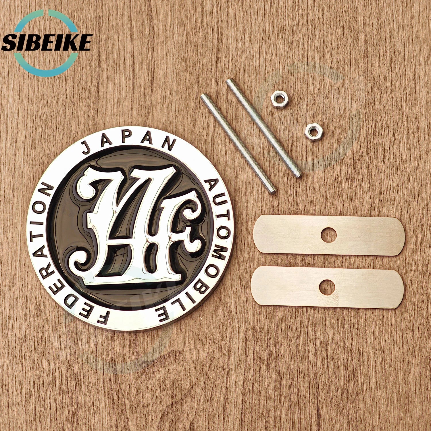 JAF Style Metal Front Grill Badge Emblem Universal Fit Chrome Surrounds